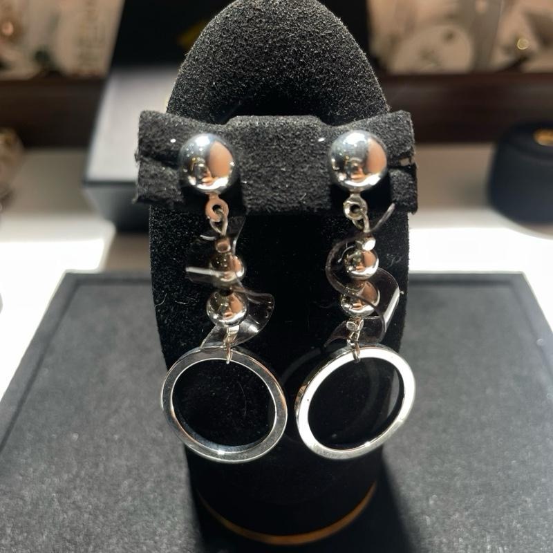 14. Bông tai bi tròn khoen bạc - KIM MT JEWELRY